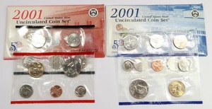 2001 P & D US Mint Uncirculated UNC Clad Complete Coin Set #47036Y - Picture 1 of 2