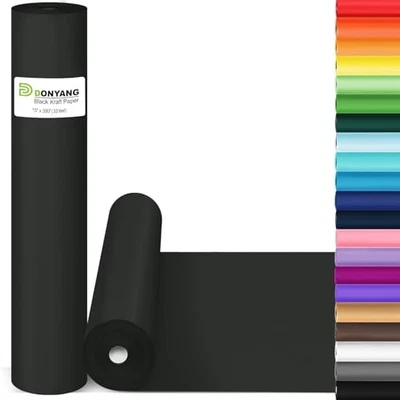 Rolo de papel Kraft preto 15" 32,5 pés pôster quadro de avisos arte cavalete desenho decoração - Imagem 1 de 4