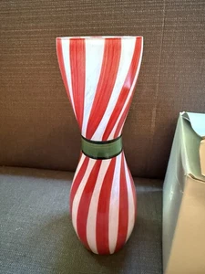 RARE Kosta Boda Red Candy Stripe Ribbon Vase - Signed Ulrica Hydman Vallien - Picture 1 of 6