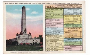 Lincoln Grab Springfield Illinois Zeitsparer Vintage Postkarte - Bild 1 von 2