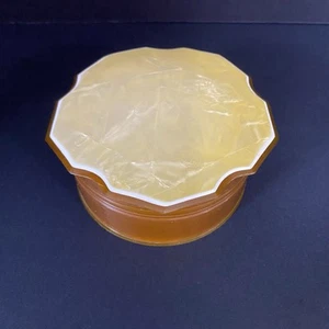 "Caja de tocador vintage de celuloide en polvo/aparador con tapa color perla baratija 4,5""" - Imagen 1 de 10
