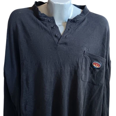 Camisa Henley 3XL Rasco FR Para Hombres Negra Manga Larga Logo Envejecido Foto 1 de 4