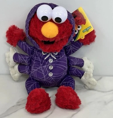 "Calle Sésamo ~ Disfraz de Elmo en Araña Halloween ~ Peluche 9"" ~ NUEVO Foto 1 de 4