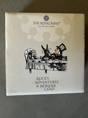 Moeda de prata edição limitada Alice no País das Maravilhas The Royal Mint Albert & Victoria - Imagem 1 de 4