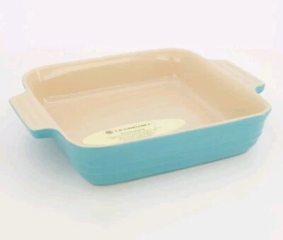 LE CREUSET Teal Turquoise Square Stoneware Dish 23 cm new READ DESCRIPTION - Image 1 of 4