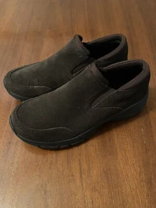 Lands End Women's 444683 All Weather Brown Suede Slip On Shoes Size 6.5 B - Picture 1 of 6