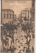 CATANIA VIA ETNA FESTA DI S.AGATA E PROCESSIONE ANIMATA 1915 BELLA !