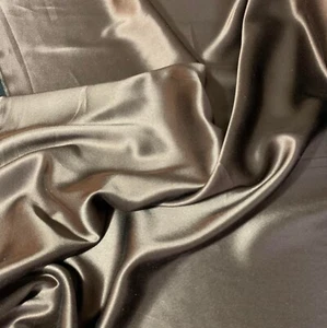 Chocolate Brown - 30mm Heavy Silk Charmeuse Fabric - Picture 1 of 5