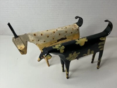 Arte en metal cabra y perro (juego de 2) hecho a mano vida en granja/rústico Foto 1 de 4