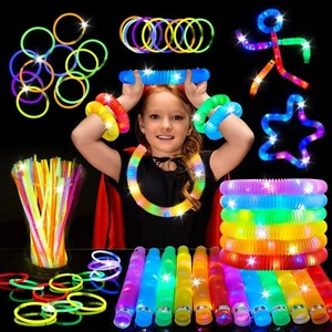 LED Glow Sticks Pop Tubes Pack - Light up Party Favors for Kids 4-8 8-12, Tod... - Picture 1 of 7