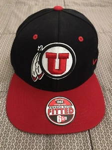 NWT Utah Utes Fitted Hat 6 5/8 Zephyr Baseball Cap NCAA Black/Red Flat Bill - Picture 1 of 8