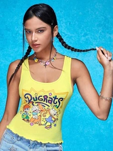 Top corto Shein X Nickelodeon Rugrats amarillo lechuga calce ajustado grande - Imagen 1 de 1