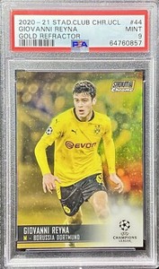2020-21 Topps Stadium Club Chrome UCL Giovanni Reyna Gold Refractor /50 PSA 9