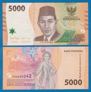 Indonesia 5000 Rupiah P 164a New 2022 UNC New Design ( P 164 a ) - Picture 1 of 1