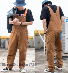 New Retro Mens Workwear Pants Overalls Casual Slim Fit Casual Jumpsuit Romper - Picture 1 of 25