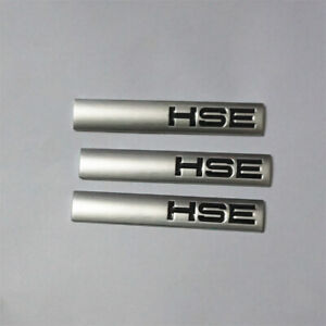 3PCS HSE Matte Silver Metal Badge Sticker Decal Emblem Luxury SUV 3D Diesel Line
