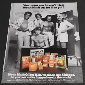 1975 Print Ad Jovan Musk Oil for Men Locker Room B Van Sickle J Fink B Shipp art - Picture 1 of 1