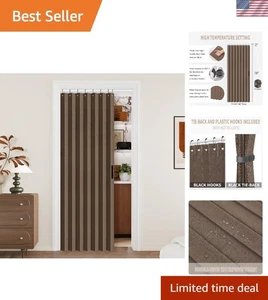 Luxury Brown Door Curtain W39 x L78 - Create Elegant Spaces with Ease - Picture 1 of 9