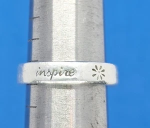 Sterling Silver Ring Inscribed Inspire Uplift And Renew Size 7,Unbranded - Picture 1 of 3