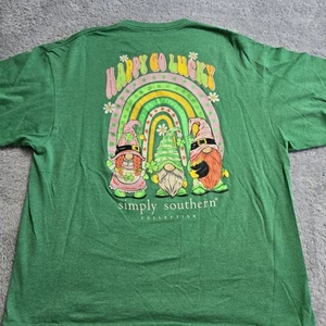 Camisa Simply Southern Mujer XXL Manga Corta Verde Happy Go Luck St. Patricks - Imagen 1 de 7