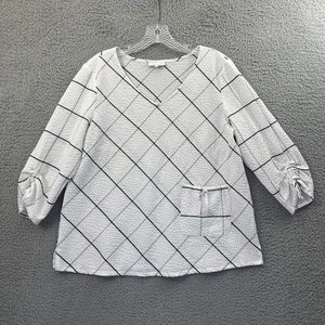 Habitat Clothes To Live In Blouse Top Textured Lagenlook Artsy Women's Medium - Picture 1 of 8
