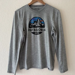 Patagonia Capilene Daily Langarm T-Shirt Oberteil Herren Größe Small grau Wandern - Bild 1 von 11