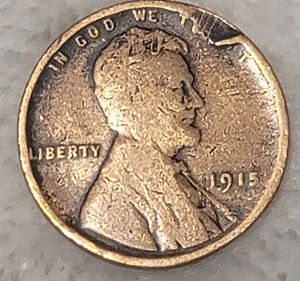 RARE!!! 1915 Wheat Penny No Mint Mark ERRORS ON " L "  & IN GOD WE TRUST ON RIM - Picture 1 of 8