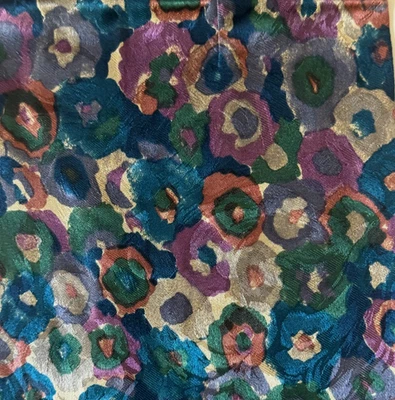 Azul Verde Púrpura Floral PANCALDI Ascot Cravat Italia Foto 1 de 4