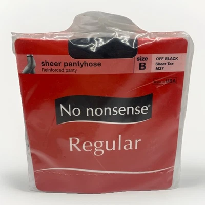 Pantimedias de colección sin tonterías regulares punta transparente reforzar panty talla B negras Foto 1 de 4