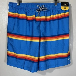 Speedo Herren L Badeanzug Badehose Badehose Bademode UPF 50+ Regenbogen gestreift - Bild 1 von 7