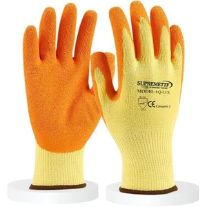 24 PAIR BUILDERS WORK GLOVES NYLON SAFETY PU GRIP ANTI CUT LEVEL 5 MECHANIC - Picture 1 of 7