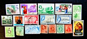 18 BRITISH CARIBBEAN STAMPS, KGVI, QEII, 1910s - 1960s, USED - Picture 1 of 3