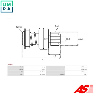 STARTER S0989(SEG) FOR SUZUKI GRAND/VITARA/II KIZASHI ALTO/VII SWIFT/IV SX4 1.0L - Image 1 of 4