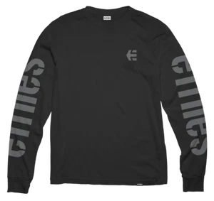 Etnies Herren T-Shirt Icon L/S Tee Schwarz Schwarz Grau - Bild 1 von 1