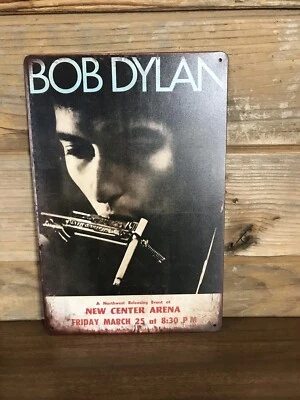 Bob Dylan Vintage Reproduction Tour Poster Tin Tacker sign 8"X12" Man-Cave Décor - Image 1 of 4