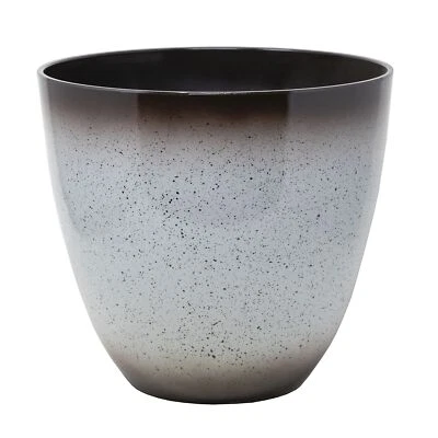 Jardinera exterior interior en forma de huevo Gardener Select de fibra de vidrio, marrón - blanca, 18" Foto 1 de 3