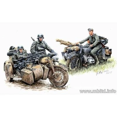 GERMAN MOTORCYCLE TROOPS ON THE MOVE BMW R75 1/35 MASTER BOX 3548F DE - Bild 1 von 4