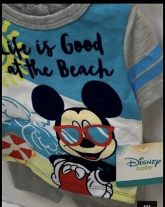 DISNEY Mickey Mouse Short Pant BIB T-Shirt 2,3,4 Piece OUTFITS Set Baby Boy ~NEW - Picture 1 of 5