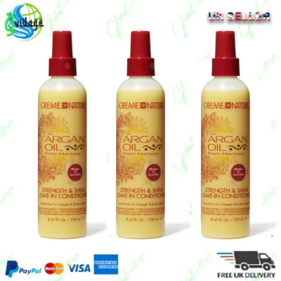 3 x Creme of Nature Arganöl Conditioner Leave-In 250ml