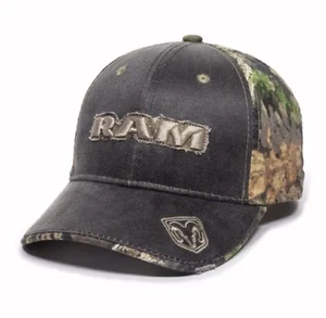RAM Logo Patch Mosssy Oak Distressed Style Camo Cap Hat NEW Fast Free Ship - Picture 1 of 6