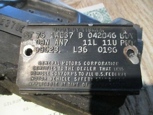 1976 76 LAGUNA CHEVELLE MALIBU Trim Tag ++ Original 1975 75 - Picture 1 of 1