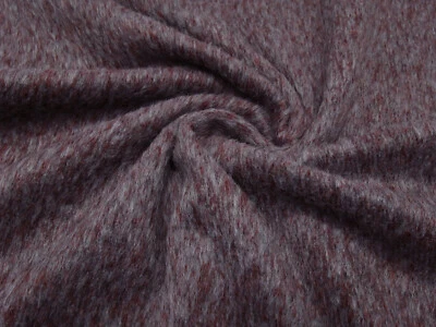 Stoff Ital Mantelstoff Wollstoff Mohair Wolle Seide bordeaux hellgrau melange - Bild 1 von 4