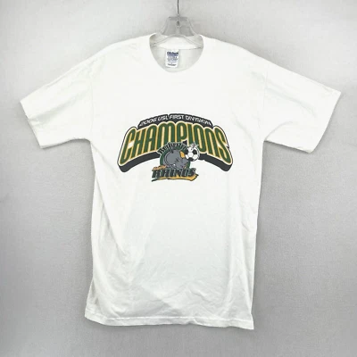 Camiseta masculina vintage Rochester Raging Rhinos 2006 USL Champions tamanho P branca - Imagem 1 de 4