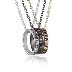 NEW 3 pcs Best Friends Forever Pendant Friendship Ring Charm Necklace BFF Gift - Picture 1 of 2