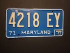 Vintage 1975    MARYLAND    License Plate   4218 EY