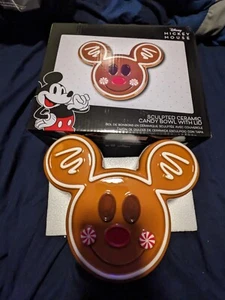 Gingerbread Mickey Mouse sculpted candy bowl with lid - Picture 1 of 9