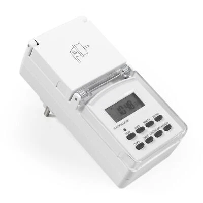 Digitale Zeitschaltuhr Timer-Steckdose Steckdosenadapter IP44 Außen 10 Programme - Bild 1 von 4