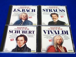 Masters Of Classical Music: 4 CD LOT J.S. Bach - Strauss - Schubert - Vivaldi - Picture 1 of 2