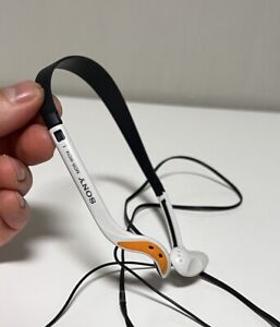 Sony MDR-W014 Sports Walkman White Orange In-Ear Headphones 3.5mm Jack Tested