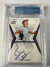 2012 Leaf Ultimate Draft purple Corey Seager Auto Rc 1/1 Dodger Rangers Beckett